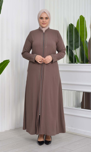 Big Size Womens Abaya 624 - light brown