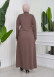 Big Size Women's Abaya 624 açık kahve