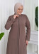 Big Size Women's Abaya 624 açık kahve
