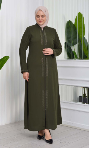 Big Size Womens Abaya 624 - khaki