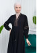 Waist Tunnel Zippered Embroidered Black Hijab Abaya 635 açık kahve