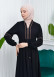 Waist Tunnel Zippered Embroidered Black Hijab Abaya 635 açık kahve