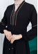 Waist Tunnel Zippered Embroidered Black Hijab Abaya 635 açık kahve