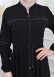 Waist Tunnel Zippered Black Hijab Abaya 620 Beyaz