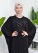 Beaded Lace Bat Sleeve Hijab Evening Dress Abaya 657 Siyah