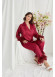 Burgundy Feather Elegance satin pijama 1090-1 - burgundy
