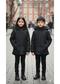 جاكيت كتان للأطفال 5141  - اسود
