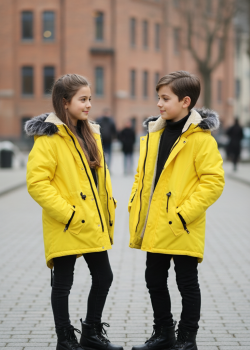 جاكيت كتان للأطفال 5141 - فسفوري