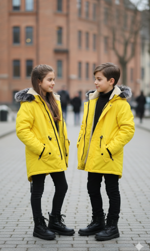 جاكيت كتان للأطفال 5141 - فسفوري