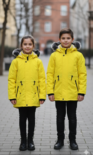 جاكيت كتان للأطفال 5141 - فسفوري