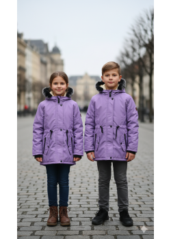 جاكيت كتان للأطفال 5141  - موف