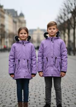 جاكيت كتان للأطفال 5141  - موف