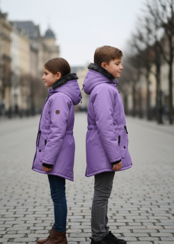 جاكيت كتان للأطفال 5141  - موف