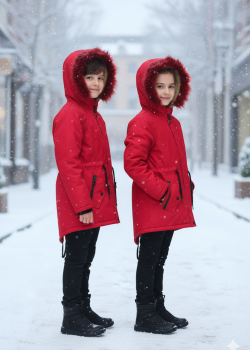 جاكيت كتان للأطفال 5141  - احمر