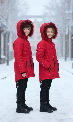 جاكيت كتان للأطفال 5141  - احمر