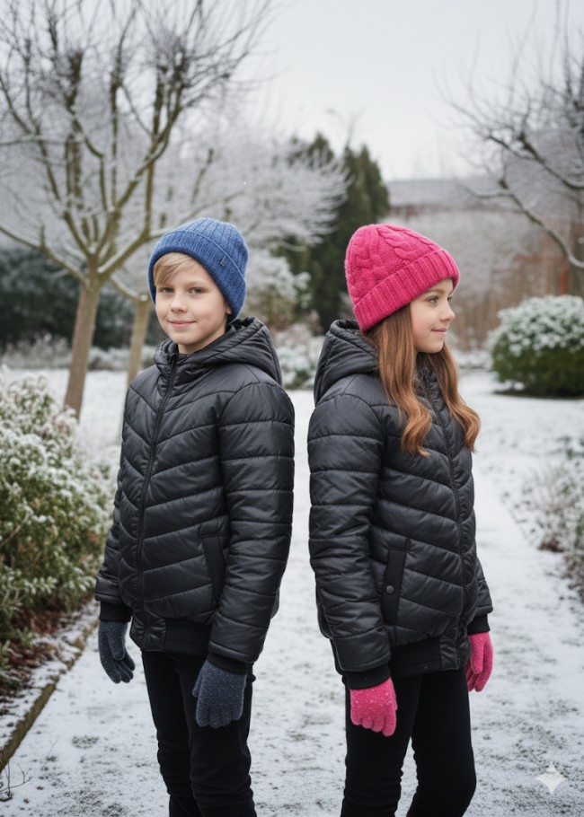 5149 جاكيت ولادي ديكرون  - اسود