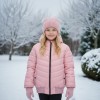 Gefütterte Pufferjacke mit durchgehendem Fleece-Futter für Kinder 5149 - Rosa