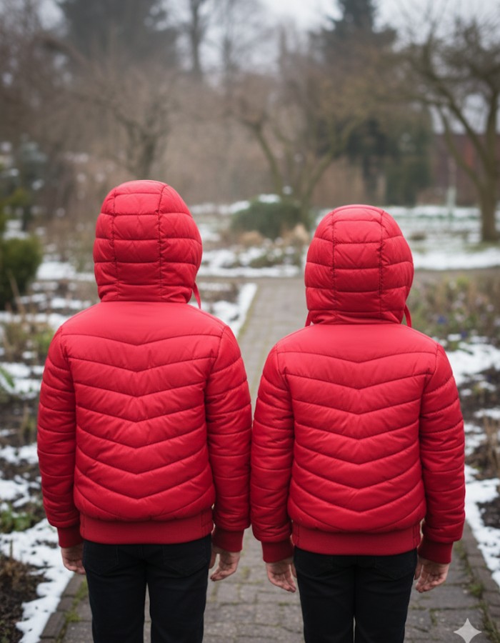 Gefütterte Pufferjacke mit durchgehendem Fleece-Futter für Kinder 5149 - Rot