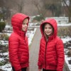 Gefütterte Pufferjacke mit durchgehendem Fleece-Futter für Kinder 5149 - Rot