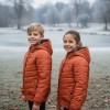 Gefütterte Pufferjacke mit durchgehendem Fleece-Futter für Kinder 5149 - Ziegelrot