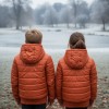 Gefütterte Pufferjacke mit durchgehendem Fleece-Futter für Kinder 5149 - Ziegelrot