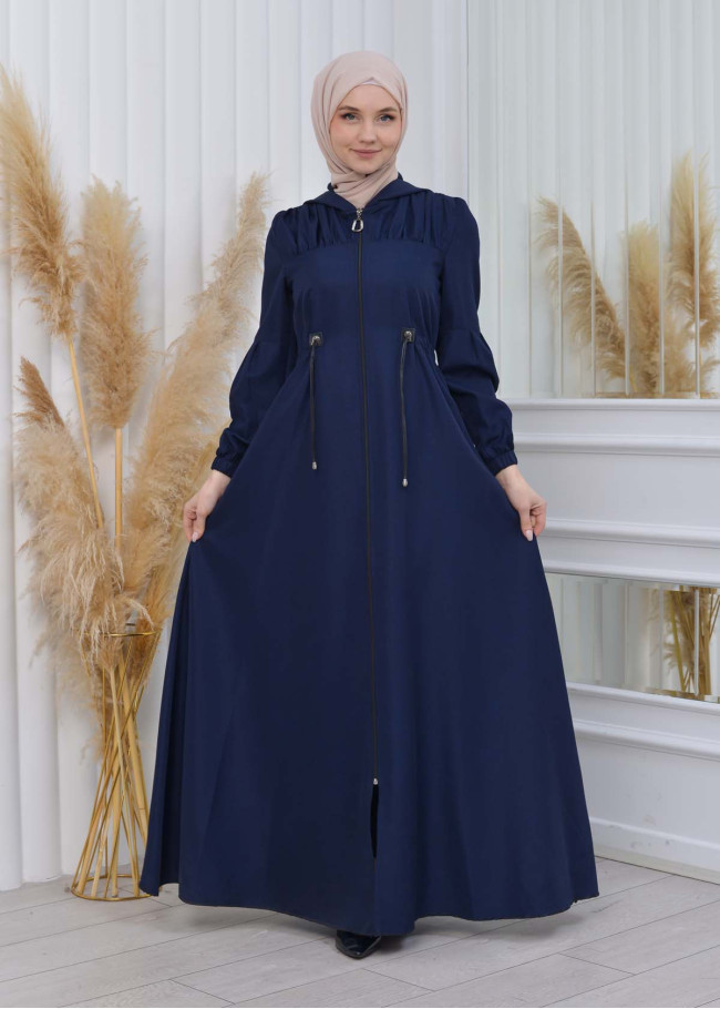 Muslim Hijab Abaya Dress 610 Lacivert