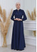 Muslim Hijab Abaya Dress 610 Lacivert