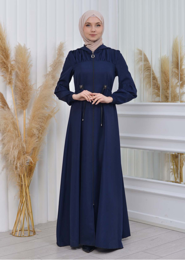 Muslim Hijab Abaya Dress 610 Lacivert