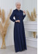 Muslim Hijab Abaya Dress 610 Lacivert