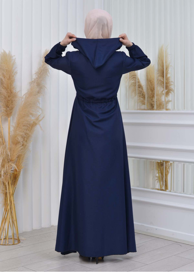 Muslim Hijab Abaya Dress 610 Lacivert