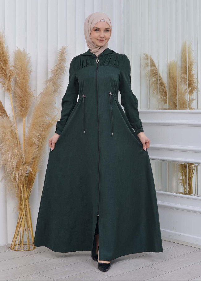 Muslim Hijab Abaya Dress 610 Yeşil