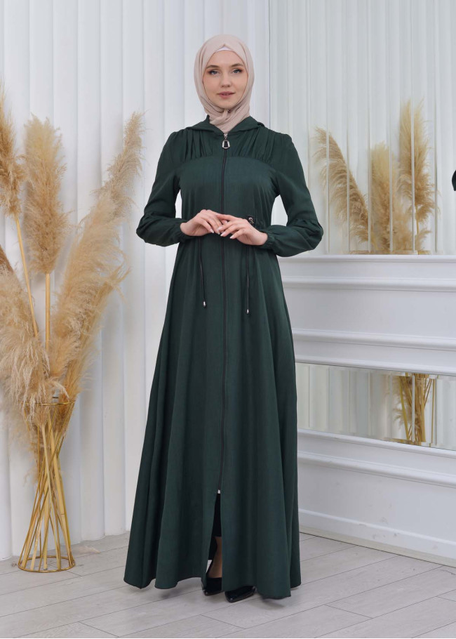 Muslim Hijab Abaya Dress 610 Yeşil