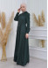 Muslim Hijab Abaya Dress 610 Yeşil