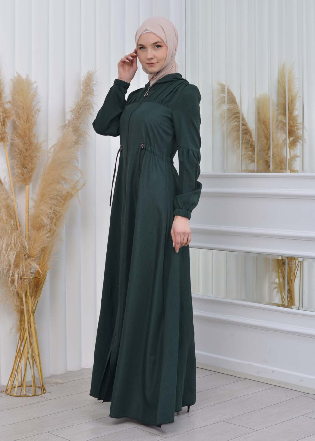 Muslim Hijab Abaya Dress 610 Yeşil