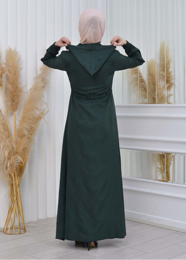 Muslim Hijab Abaya Dress 610 Yeşil