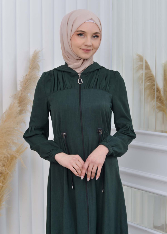 Muslim Hijab Abaya Dress 610 Yeşil