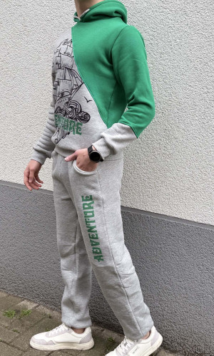 Kids Winter Fleece Pajama Set - 3104 - green