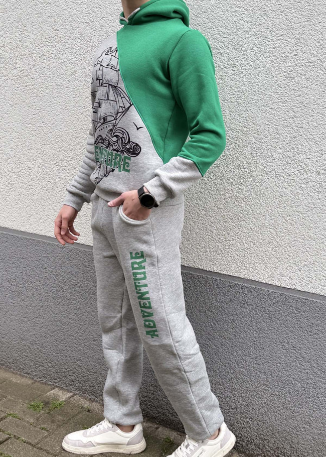 Çocuk Kışlık Polar Pijama Takımı - 3104 - Yeşil