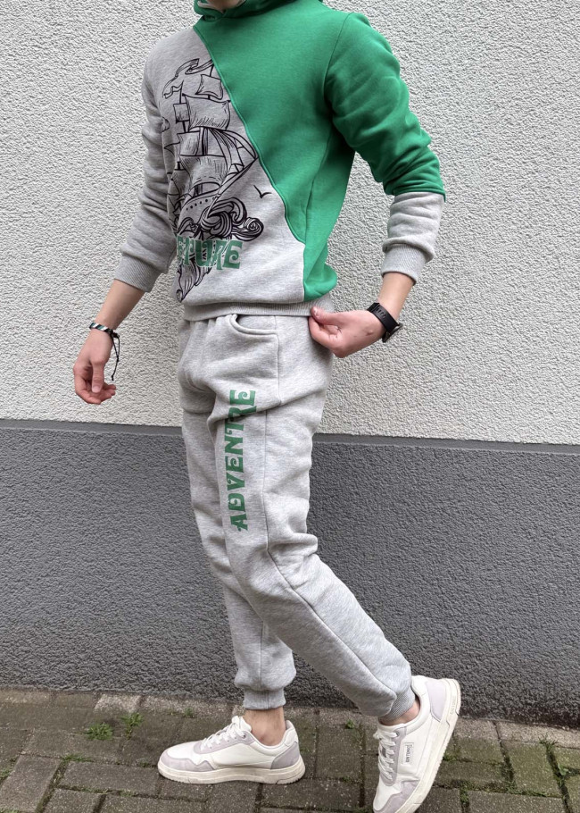 Çocuk Kışlık Polar Pijama Takımı - 3104 - Yeşil