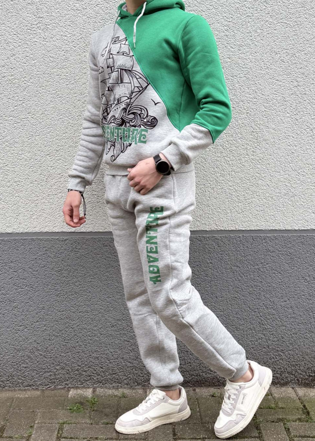 Çocuk Kışlık Polar Pijama Takımı - 3104 - Yeşil