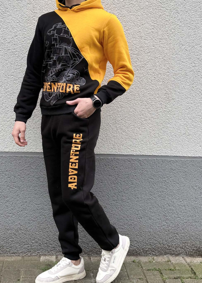 Çocuk Kışlık Polar Pijama Takımı - 3104 - Sarı