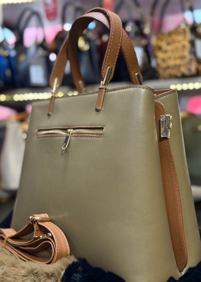 WOMENS HAND AND ARM LEATHER BAG -931-1 - light brown