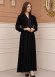 Diamond Stone V-Neck Frilly Women  Abaya 676 - lilac