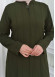 Zippered Simple Hijab Abaya 619 Haki