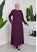 Zippered Simple Hijab Abaya 619 mor