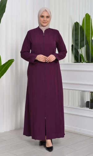 عباية نسائية للمحجبات سادا قماش كريب 619  - موف