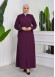 Zippered Simple Hijab Abaya 619 mor