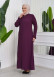 Zippered Simple Hijab Abaya 619 mor