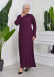 Zippered Simple Hijab Abaya 619 mor