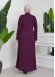 Zippered Simple Hijab Abaya 619 mor